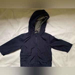 Gymboree 6-12 m navy raincoat with grey lining
